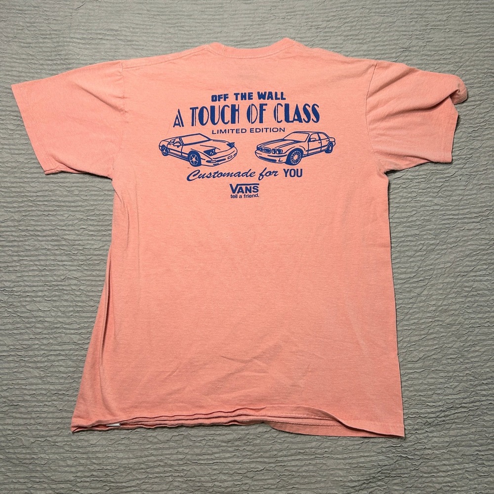 Vans A Touch Of Class Limited Edition Car Graphic T-Shirt Pink Mens Medium